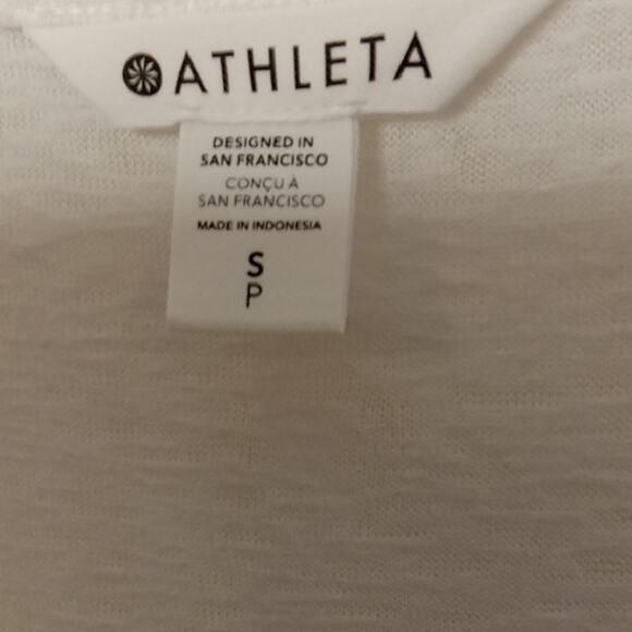 Athleta Women's Size S/P White Breezy Scoop V-Neck T-Shirt. Athleisure - Picture 2 of 9